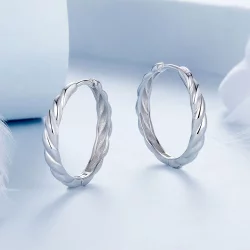 Metaliczne kolczyki typu twist w stylu PANDORA - BSE1024-L