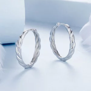 Metaliczne kolczyki typu twist w stylu PANDORA - BSE1024-L