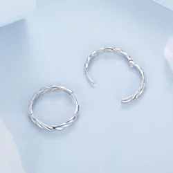 Metaliczne kolczyki typu twist w stylu PANDORA - BSE1024-L