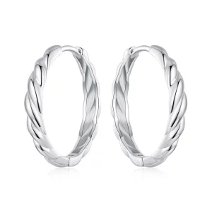 Metaliczne kolczyki typu twist w stylu PANDORA - BSE1024-L