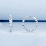 Metaliczne kolczyki typu twist w stylu PANDORA - BSE1024-M