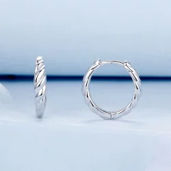 Metaliczne kolczyki typu twist w stylu PANDORA - BSE1024-M