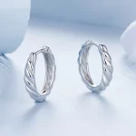 Metaliczne kolczyki typu twist w stylu PANDORA - BSE1024-M