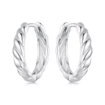 Metaliczne kolczyki typu twist w stylu PANDORA - BSE1024-M