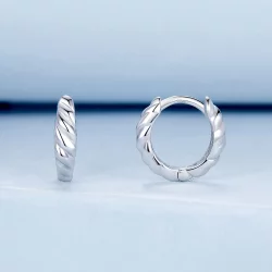 Metaliczne kolczyki typu twist w stylu PANDORA - BSE1024-S