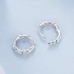 Metaliczne kolczyki typu twist w stylu PANDORA - BSE1024-S