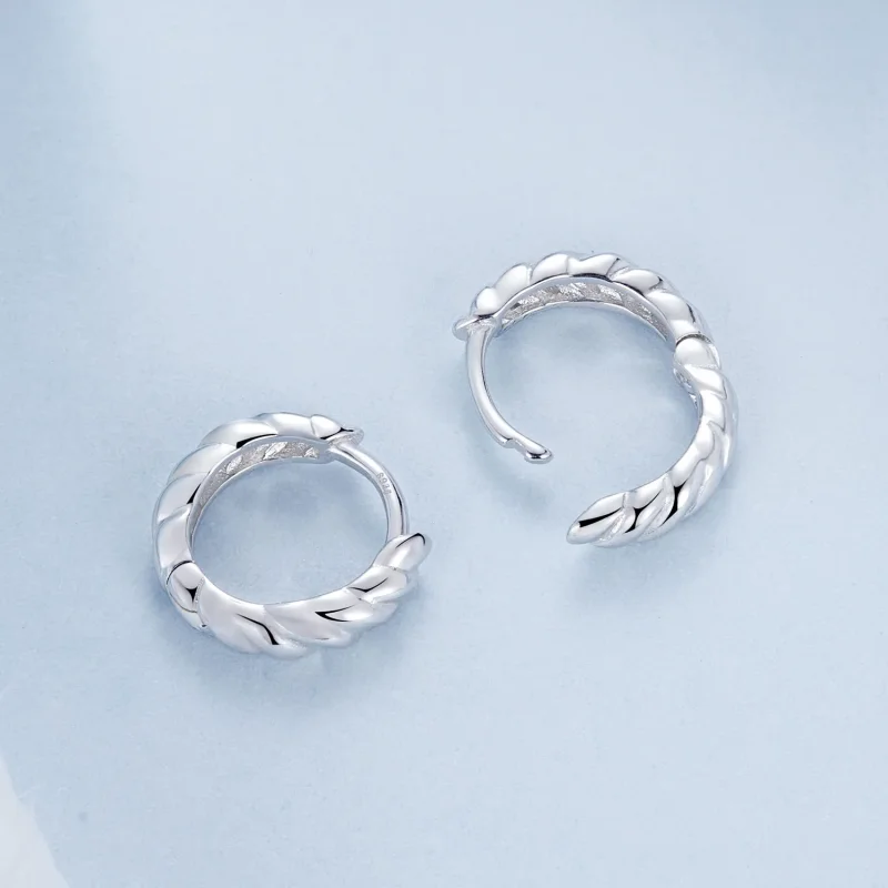 (zdjęcie do) Metaliczne kolczyki typu twist w stylu PANDORA - BSE1024-S - Wyświetl 4