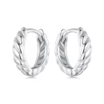 Metaliczne kolczyki typu twist w stylu PANDORA - BSE1024-S