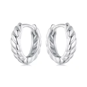 Metaliczne kolczyki typu twist w stylu PANDORA - BSE1024-S