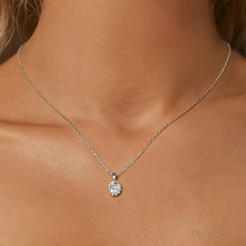 (zdjęcie do) Naszyjnik PANDORA Style Brilliant Beauty 1-karatowy Moissanite (z jednym certyfi - Wyświetl 5