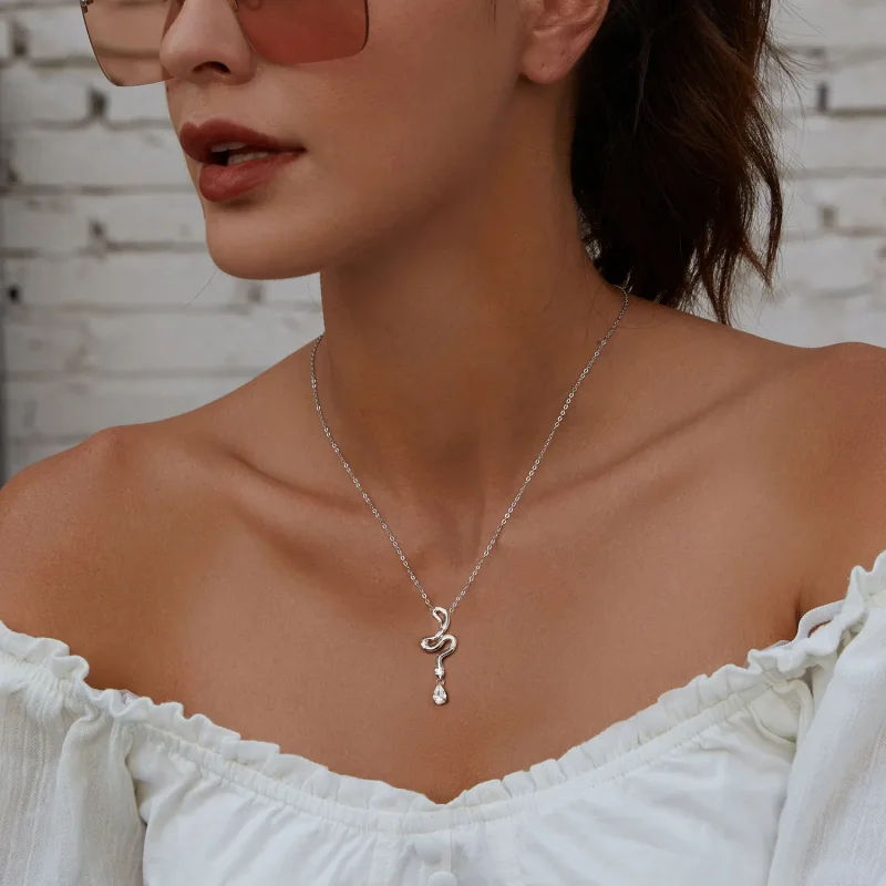 (zdjęcie do) Naszyjnik w kształcie węża w stylu PANDORA - BSN385 - Wyświetl 6