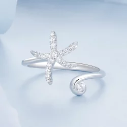 Otwarty pierścień w kształcie rozgwiazdy PANDORA - BSR560-E