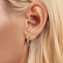 Owalne kolczyki w stylu PANDORA - BSE1015-A