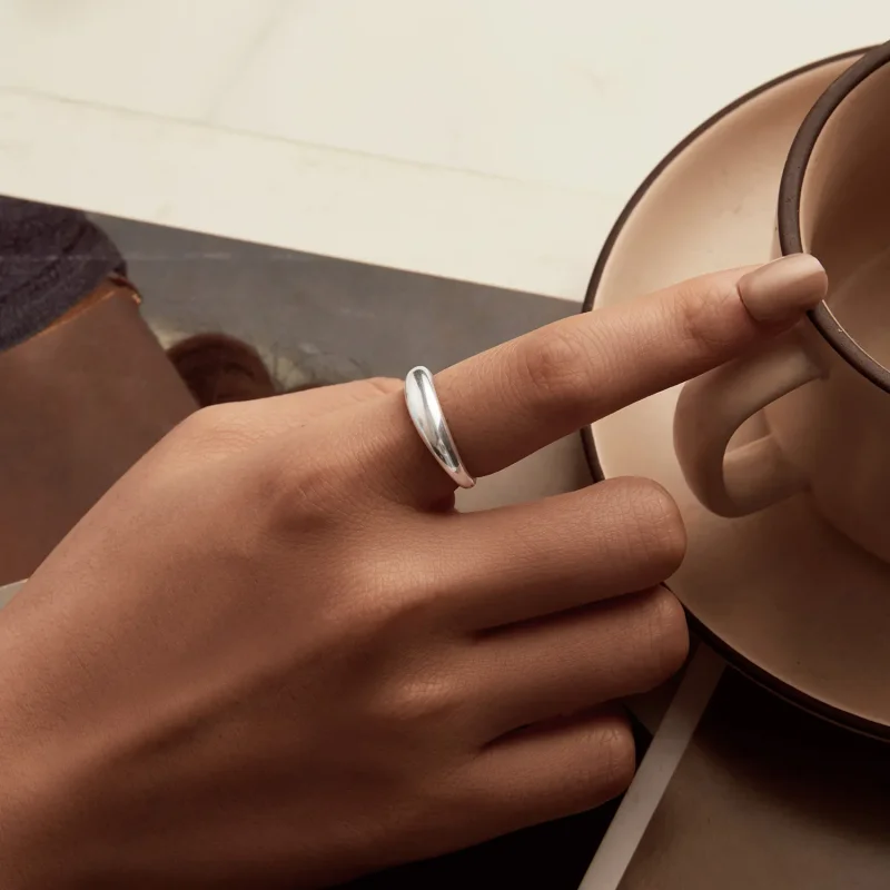 (zdjęcie do) PANDORA Style Gładki prosty pierścionek - BSR558 - Wyświetl 5