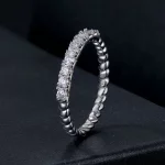Pierścień teksturowany Moissanite w stylu PANDORA (jeden certyfikat) - MSR052