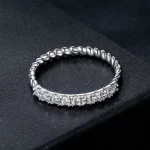 Pierścień teksturowany Moissanite w stylu PANDORA (jeden certyfikat) - MSR052