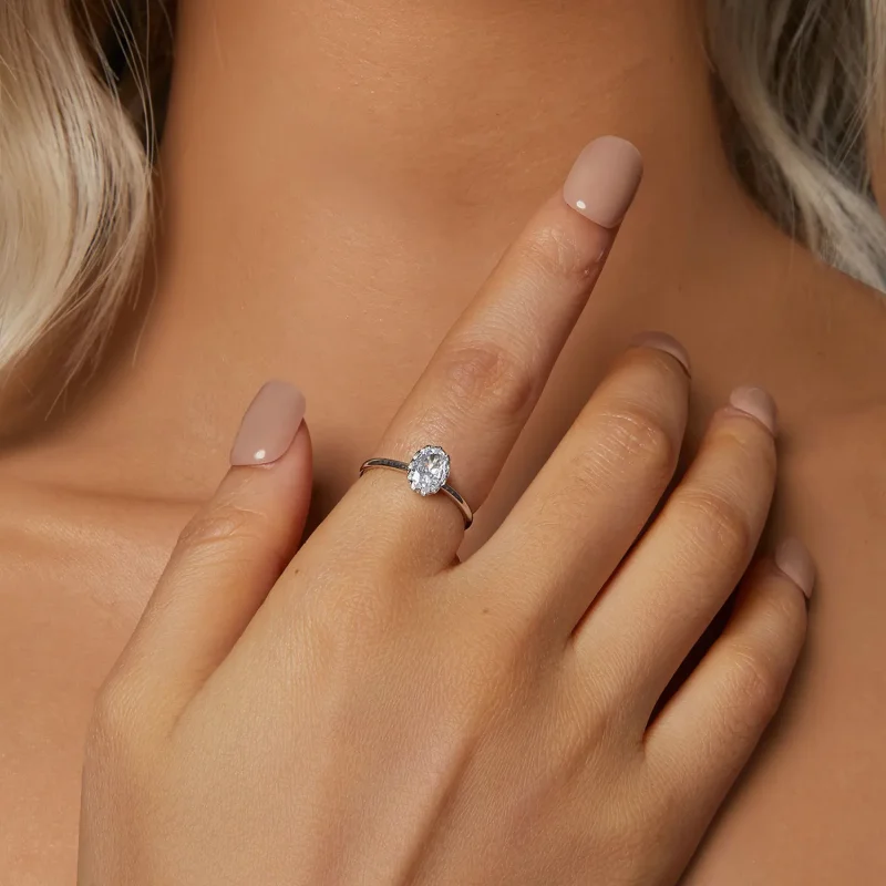 (zdjęcie do) Pierścionek Moissanite PANDORA Style Brilliant Beauty 1-karatowy (z jednym certy - Wyświetl 5