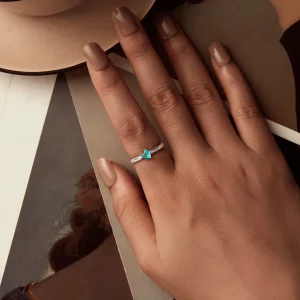 Pierścionek PANDORA Style Heart z diamentem - BSR563