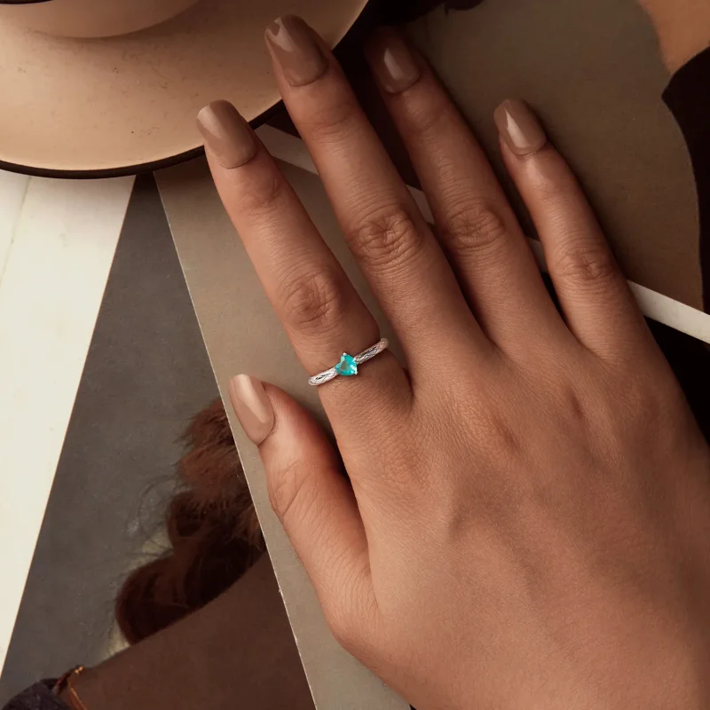 (zdjęcie do) Pierścionek PANDORA Style Heart z diamentem - BSR563 - Wyświetl 4