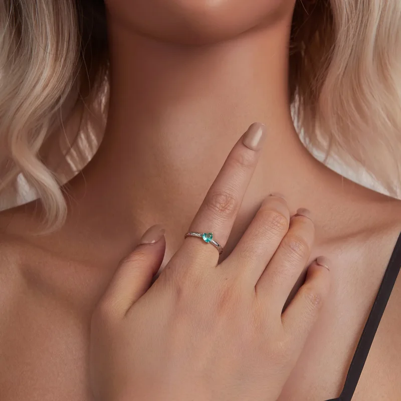 (zdjęcie do) Pierścionek PANDORA Style Heart z diamentem - BSR563 - Wyświetl 6