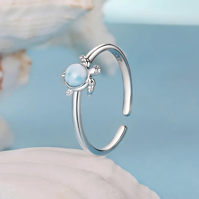 (zdjęcie do) Pierścionek z żółwiem w stylu PANDORA - BSR553-E - Wyświetl 2