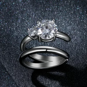 Podwójny mankiet Moissanite typu PANDORA (z jednym certyfikatem) - MSE058