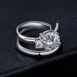Podwójny mankiet Moissanite typu PANDORA (z jednym certyfikatem) - MSE058