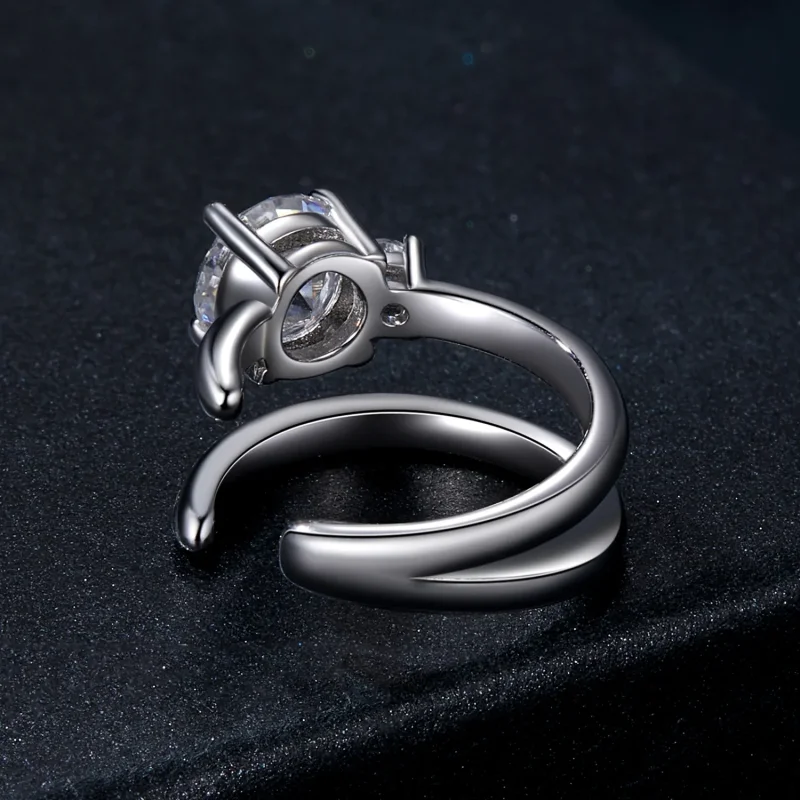 (zdjęcie do) Podwójny mankiet Moissanite typu PANDORA (z jednym certyfikatem) - MSE058 - Wyświetl 4