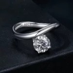Prosty pierścionek PANDORA Style 1-karatowy Moissanite (z jednym certyfikatem) - MSR050