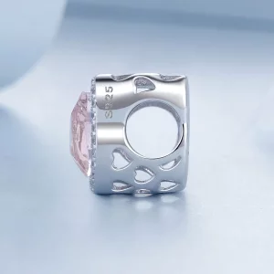 Różowa zawieszka z kotem w stylu PANDORA - BSC1020
