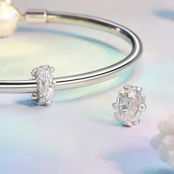 Silikonowa zawieszka dystansowa w stylu PANDORA w kolorze błękitnego oceanu - BSC1019