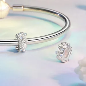 Silikonowa zawieszka dystansowa w stylu PANDORA w kolorze błękitnego oceanu - BSC1019