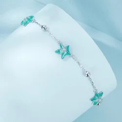 Turkusowa bransoletka w stylu rozgwiazdy PANDORA - SCB276