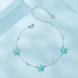 Turkusowa bransoletka w stylu rozgwiazdy PANDORA - SCB276