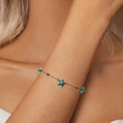 Turkusowa bransoletka w stylu rozgwiazdy PANDORA - SCB276