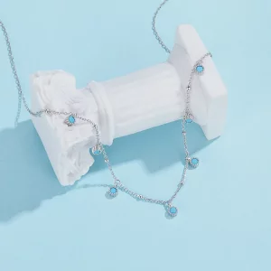 Turkusowy naszyjnik w stylu PANDORA - BSN388