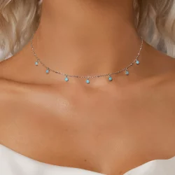 Turkusowy naszyjnik w stylu PANDORA - BSN388