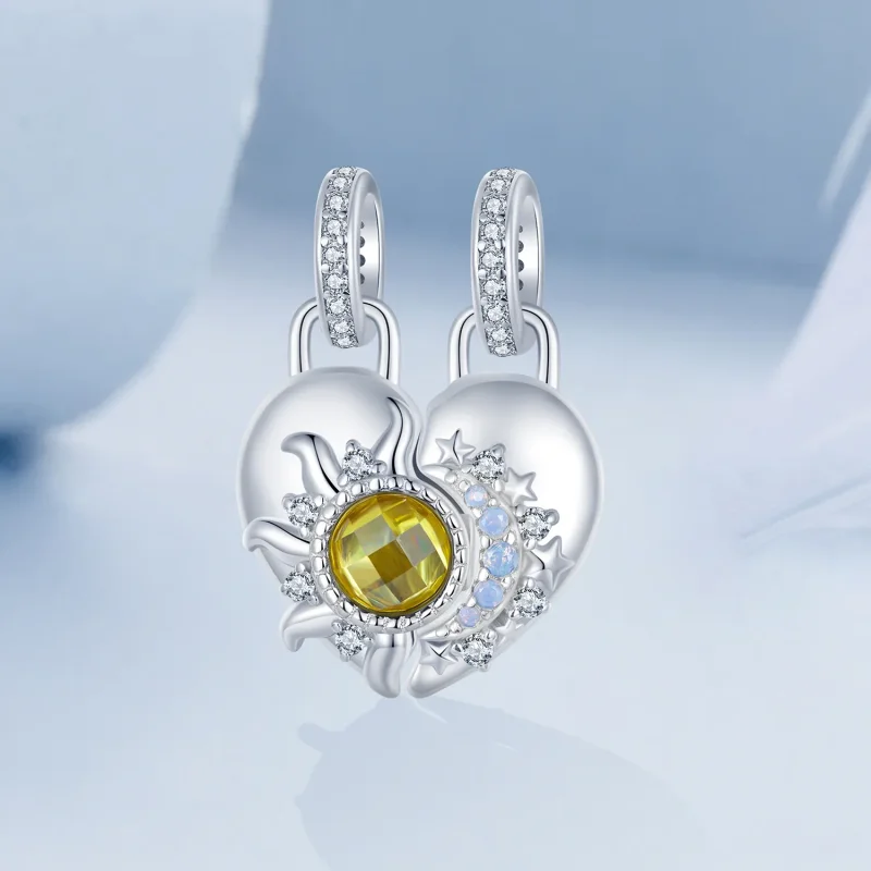 (zdjęcie do) Wisior w kształcie słońca i księżyca w stylu PANDORA - BSC1034 - Wyświetl 2