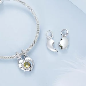 Wisior w kształcie słońca i księżyca w stylu PANDORA - BSC1034
