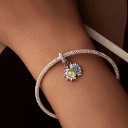 Wisior w kształcie słońca i księżyca w stylu PANDORA - SCC2802