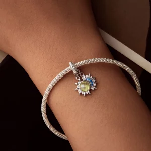 Wisior w kształcie słońca i księżyca w stylu PANDORA - SCC2802