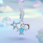 Wisiorek w kolorze błękitnego oceanu w stylu PANDORA - BSC992