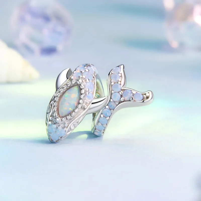 (zdjęcie do) Zawieszka w stylu PANDORA z niebieskim wielorybem - BSC1015 - Wyświetl 2