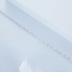 Bransoletka na kostkę w stylu PANDORA w kształcie serca - BST007