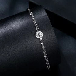 Bransoletka PANDORA Style 0,5ct Moissanite Double Tile (z jednym certyfikatem) - MSB020