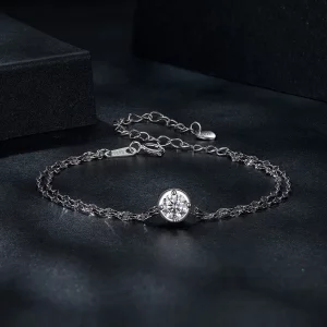 Bransoletka PANDORA Style 0,5ct Moissanite Double Tile (z jednym certyfikatem) - MSB020