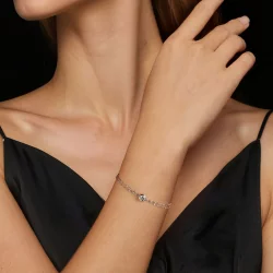 Bransoletka PANDORA Style 0,5ct Moissanite Double Tile (z jednym certyfikatem) - MSB020