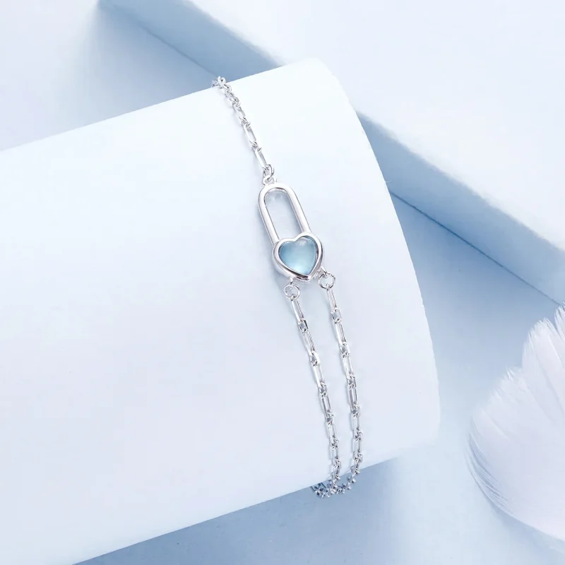 (zdjęcie do) Bransoletka PANDORA Style Natural Aquamarine - BSB191 - Wyświetl 2