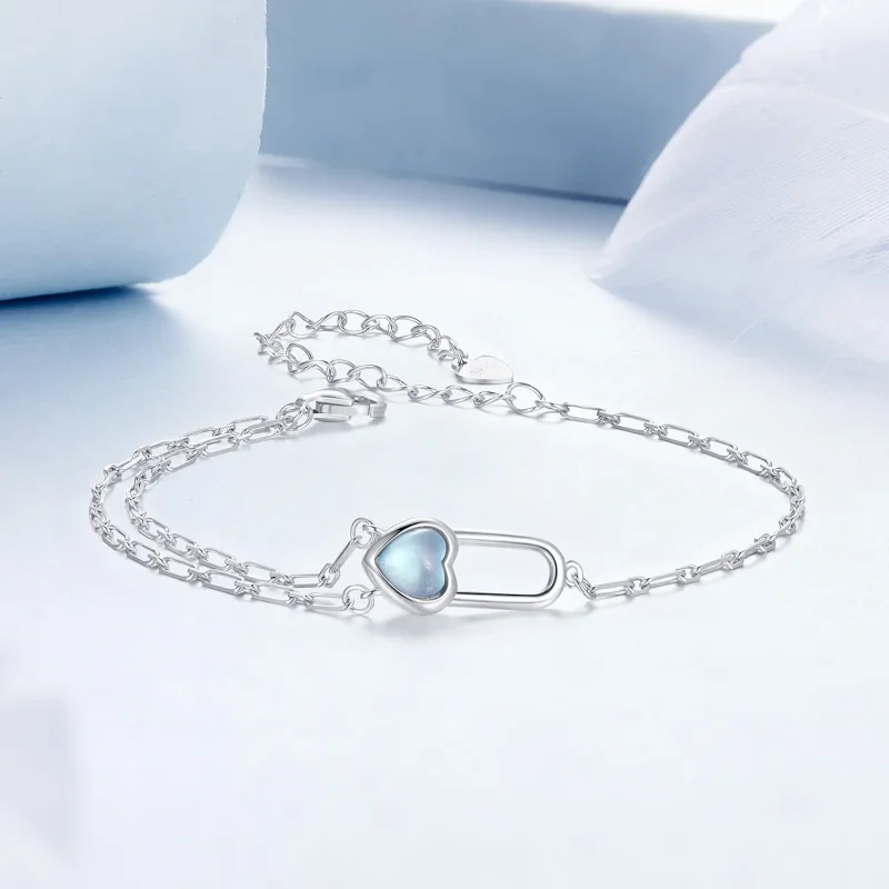(zdjęcie do) Bransoletka PANDORA Style Natural Aquamarine - BSB191 - Wyświetl 4