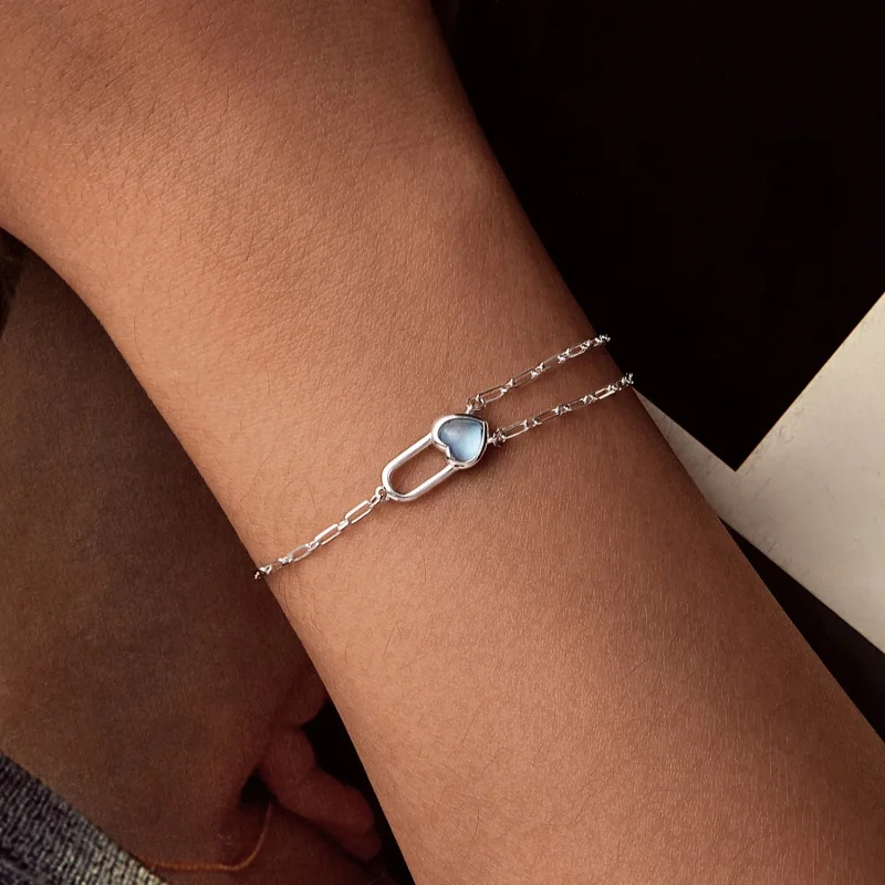 (zdjęcie do) Bransoletka PANDORA Style Natural Aquamarine - BSB191 - Wyświetl 5